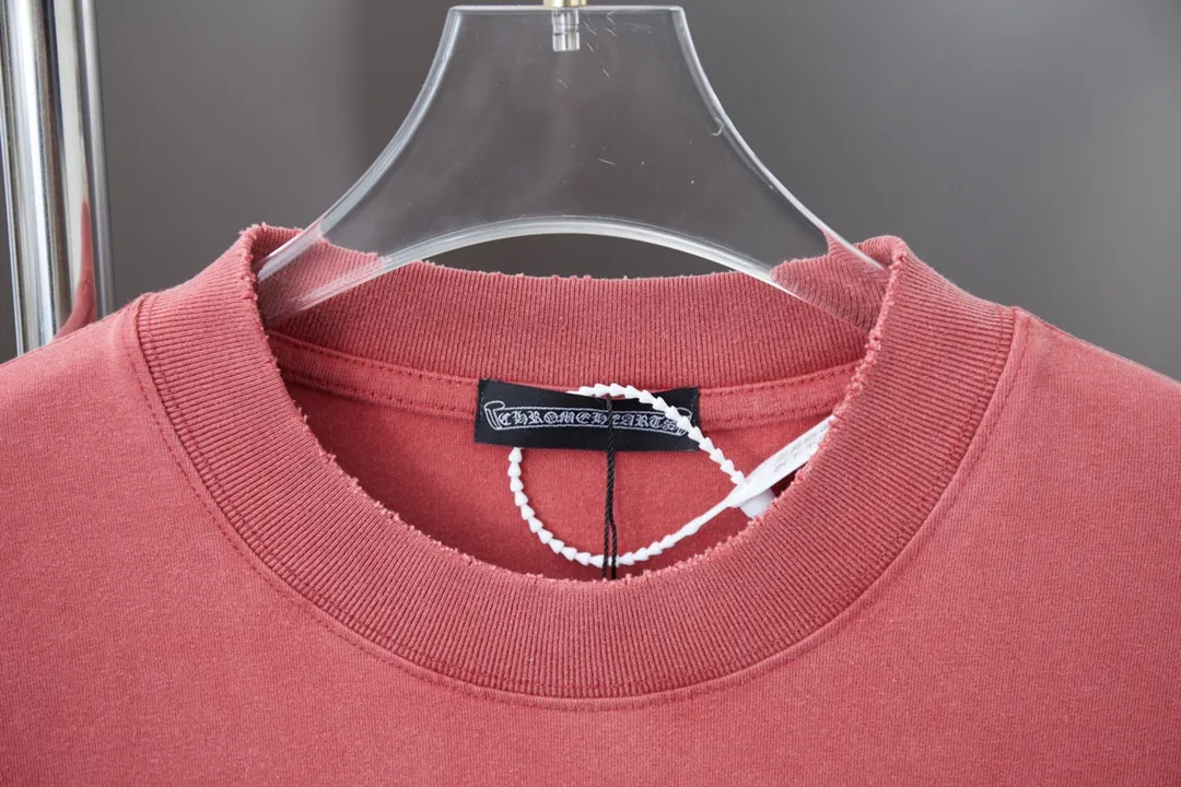 🅿️220 Chrome Hearte 25SS early spring new model, lightning hot diamond short sleeves, light luxury, a must-have item for daily commuting for men and women, correct version, welcome to compare, detailed features · 280g 100% cotton double yarn jersey fabric · Special thickened 32 pieces of double-strand 1X1 thread in the same vat · Imported Australian matte pearlescent diamond ➕ direct-injection printing pattern. Ready-made garments are dyed. Then do the faded fried snowflake process, then wash it to make it look old. Common washing improves the effect · Double-needle stitching and cross-stitch process · Original main mark, washed tag, branded moisture-proof paper packaging Color: black/blue/orange Size: S/M/L/XL
